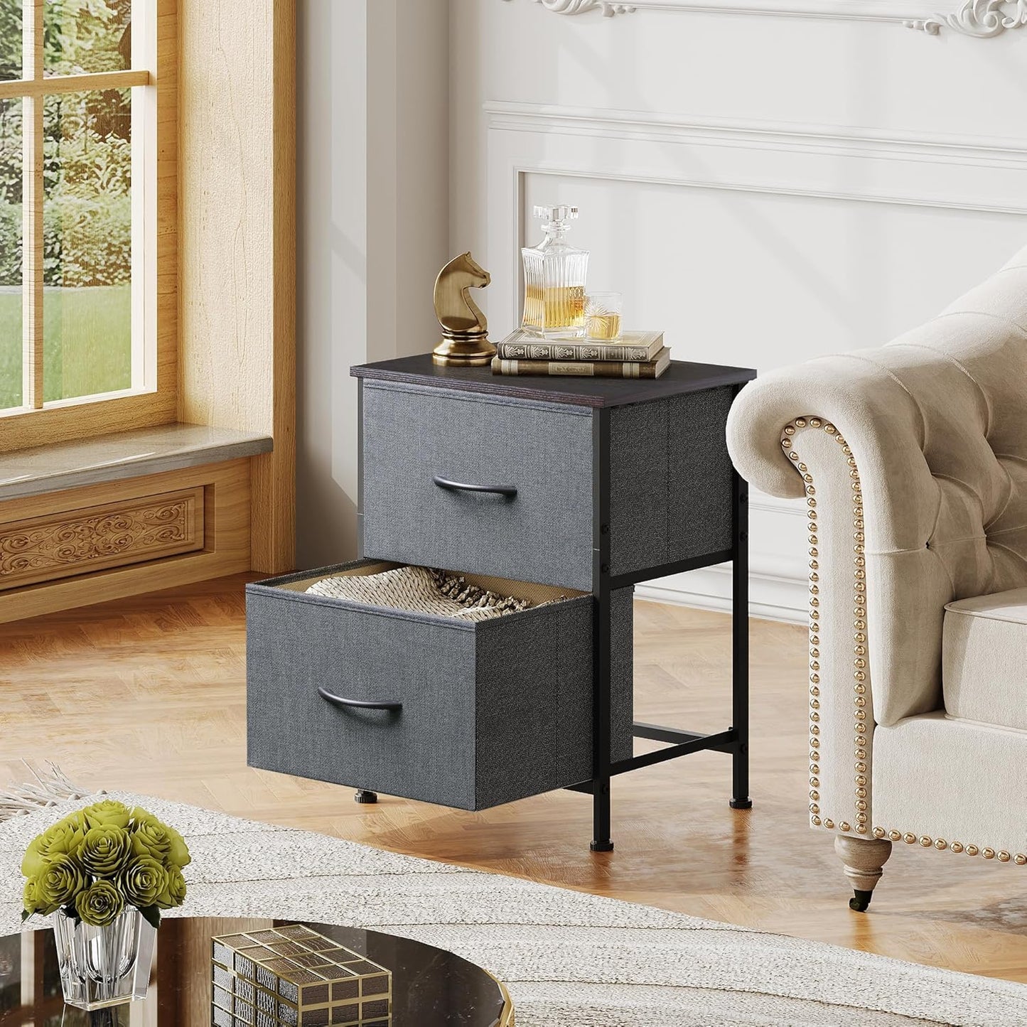 Everwood Signature Aluna – Night Stand for Bedroom, Bed Side Table