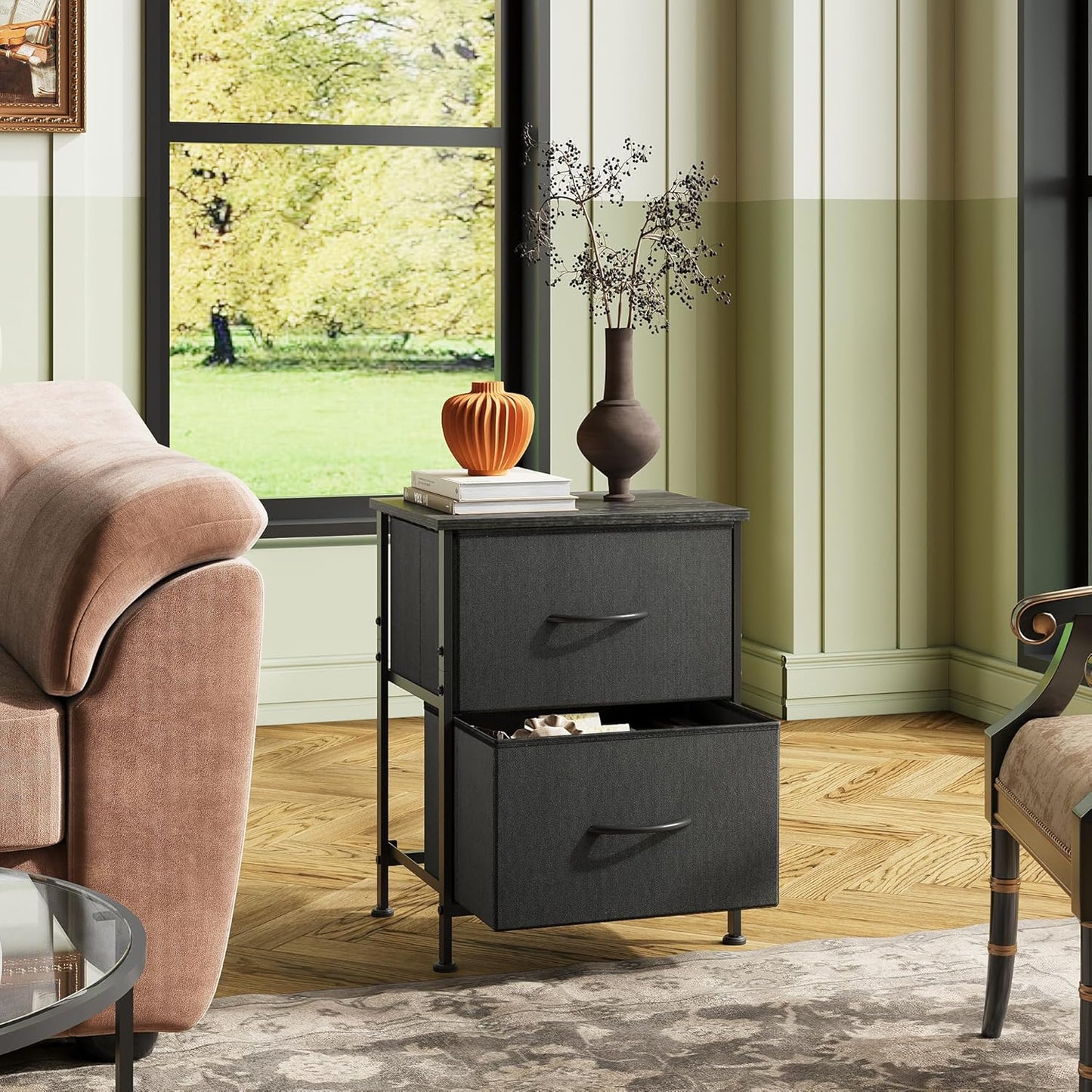 Everwood Signature Aluna – Night Stand for Bedroom, Bed Side Table