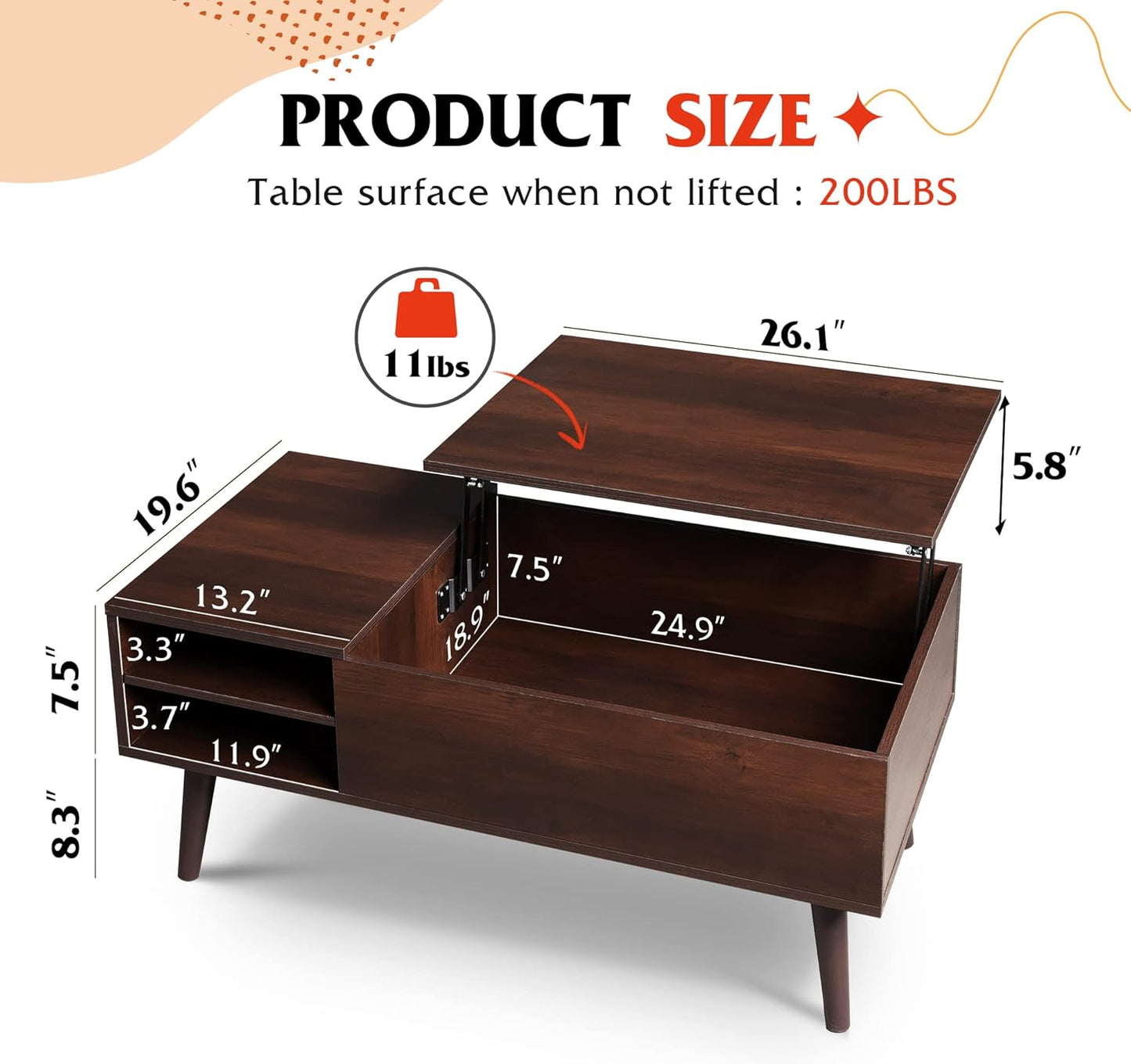 Everwood Signature Calla – Wooden Coffee Table Sofa & Side Table for Living Room