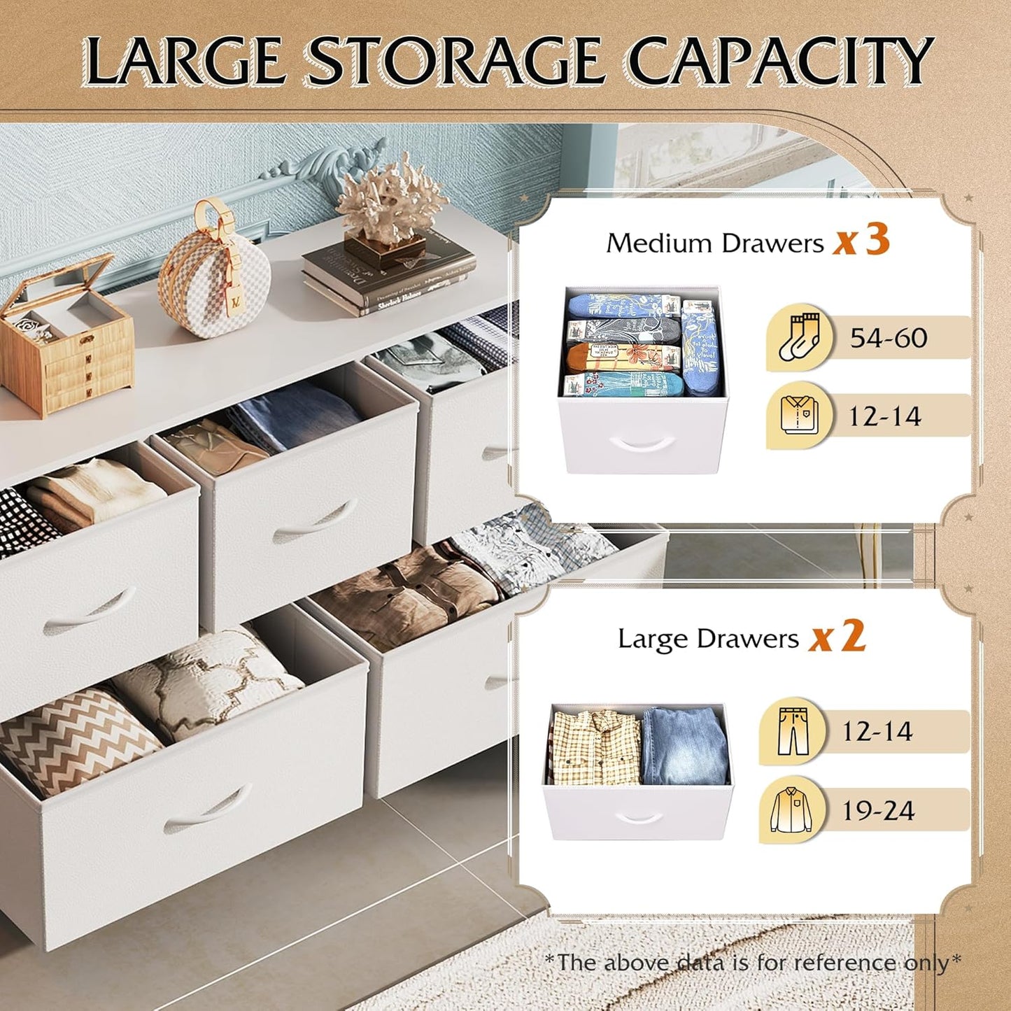 Everwood Signature Amara – Bedroom Dresser, Closet Organizer & Chest of Drawers
