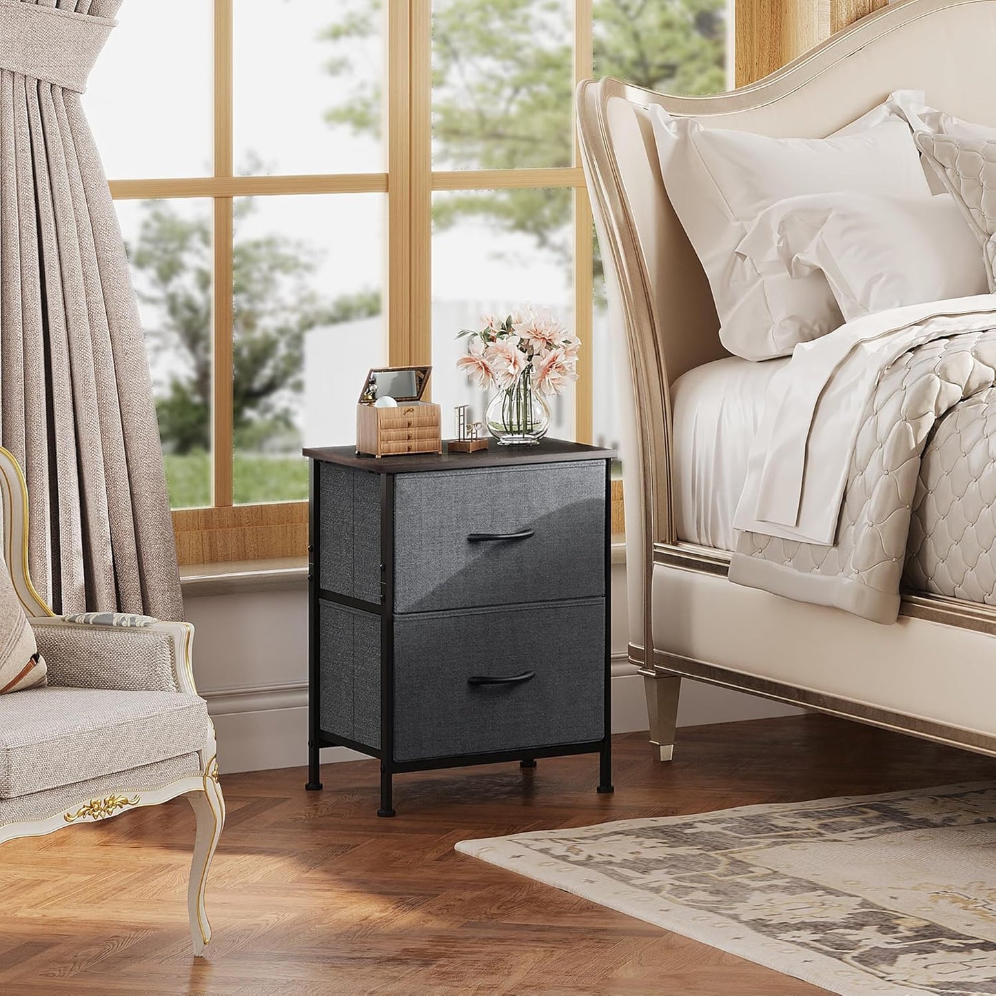Everwood Signature Aluna – Night Stand for Bedroom, Bed Side Table
