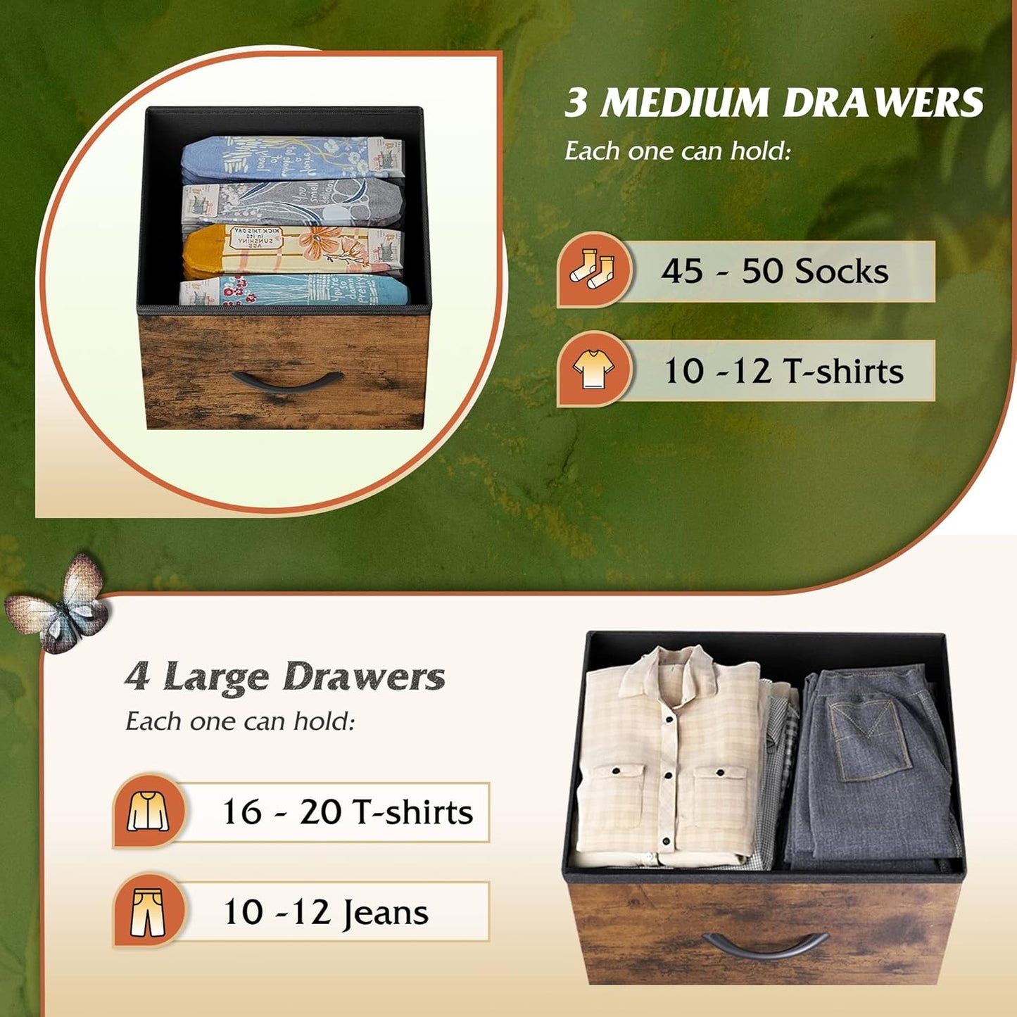 Everwood Signature Elara – Bedroom Dresser, Closet Organizer & Tv Stand