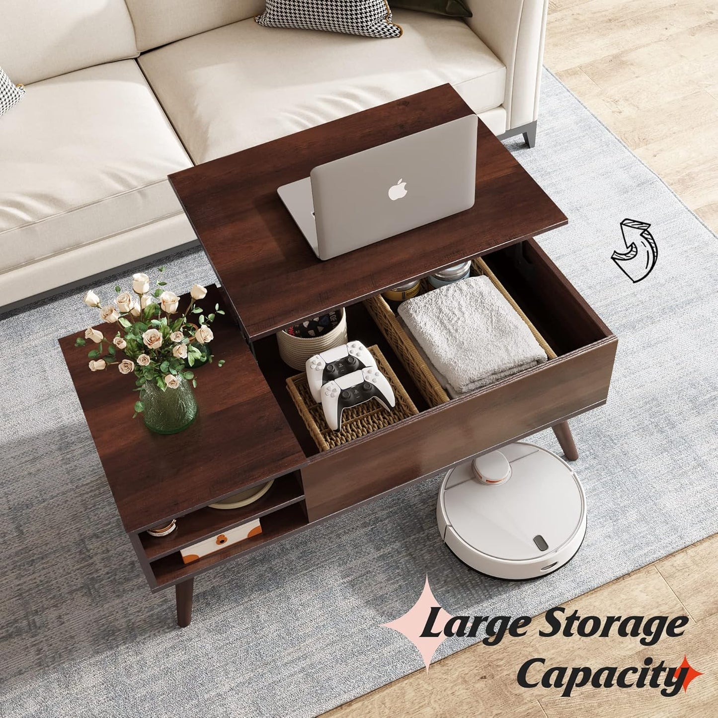 Everwood Signature Calla – Wooden Coffee Table Sofa & Side Table for Living Room